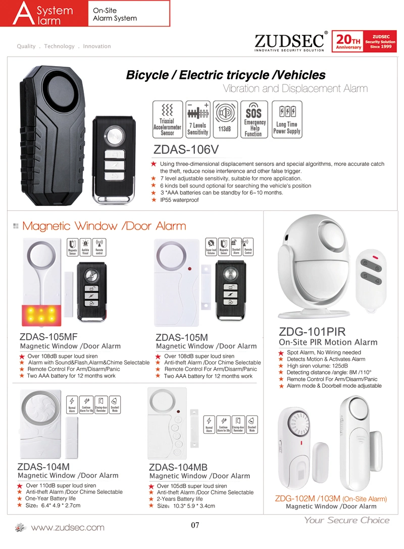 Mini Burglar Alarm Refrigerator Door Alarm Small Anti-Thief Door or Window Sensor Alarm