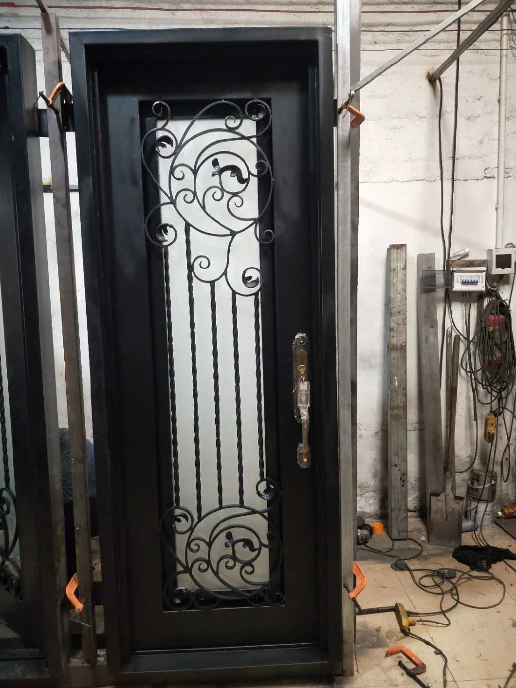 Bulletproof Security Doors with Door Stopper and Hinges Modern Iron Door|Wrought Iron Double Doors|Custom Wrought Iron Doors