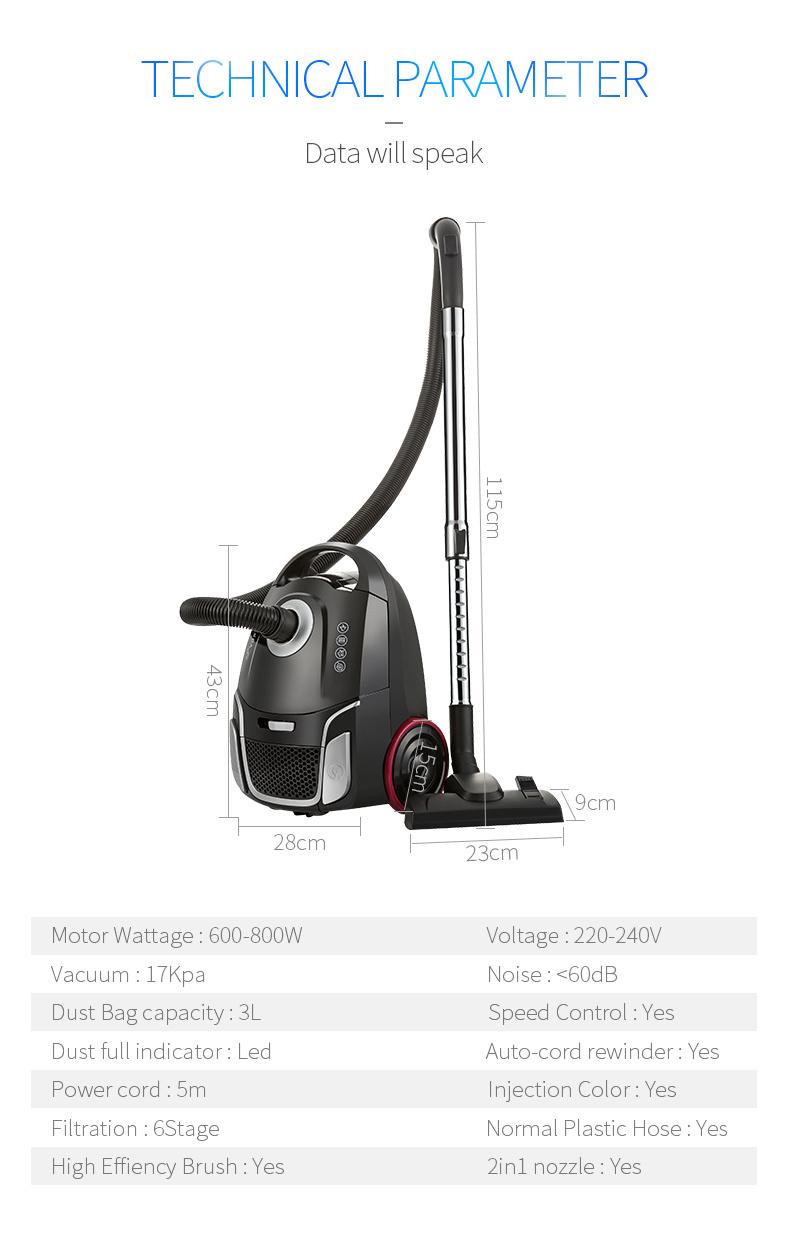 High Quality Wired Vacuum Cleaner Floor Vacuum Cleaner