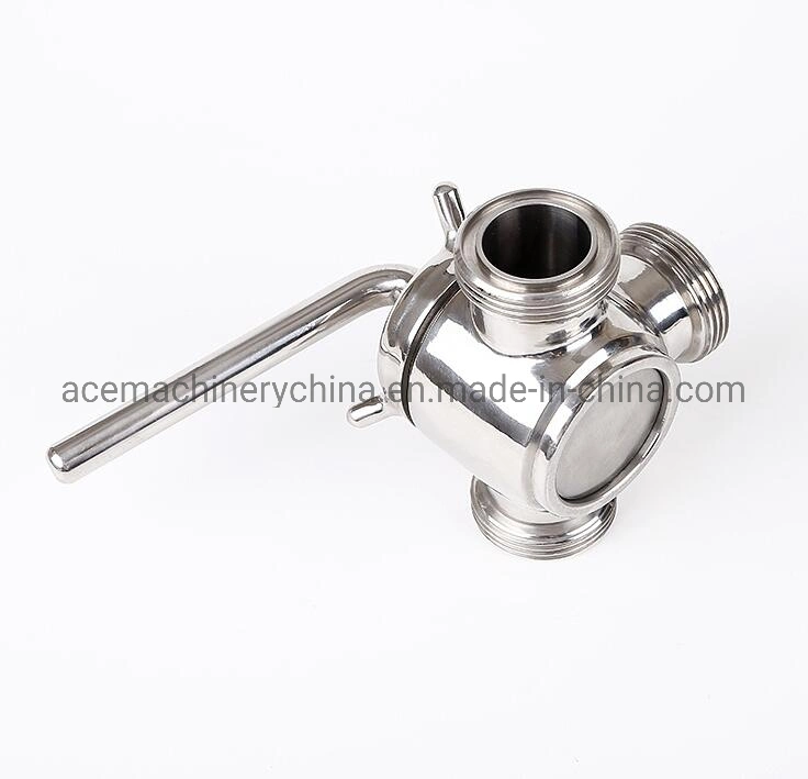 Sanitary Stainless Steel 3-Way Plug Cock Valves with Male Parts