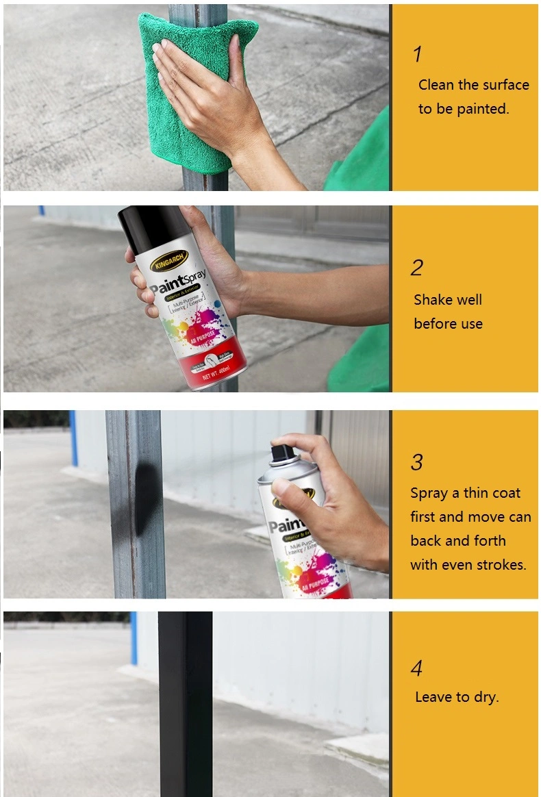 Satin Black Enamel Aerosol Spray Paint Suitable for Interior and Exterior Use