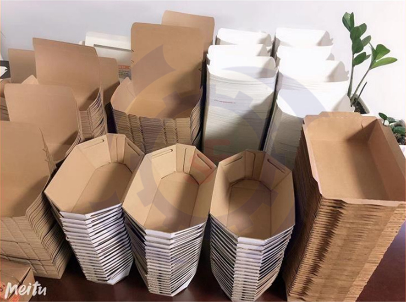 Disposable Fast Food Paper Food Box Making Machine Kraft Paper Food Burger Box Machine