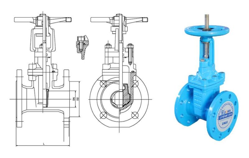 Rising Stem Gate Valve Soft Seal Flange Control Valve