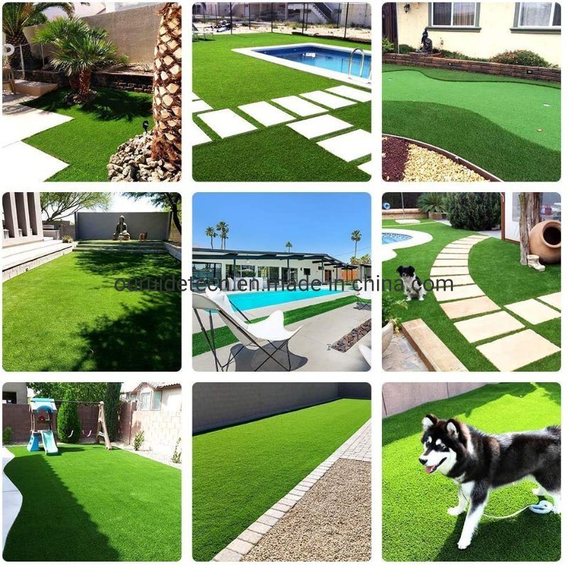 Premium Artificial Turf Rug Non-Toxic Synthetic Fake Grass Mat with Drainage Holes Decorative Plant
