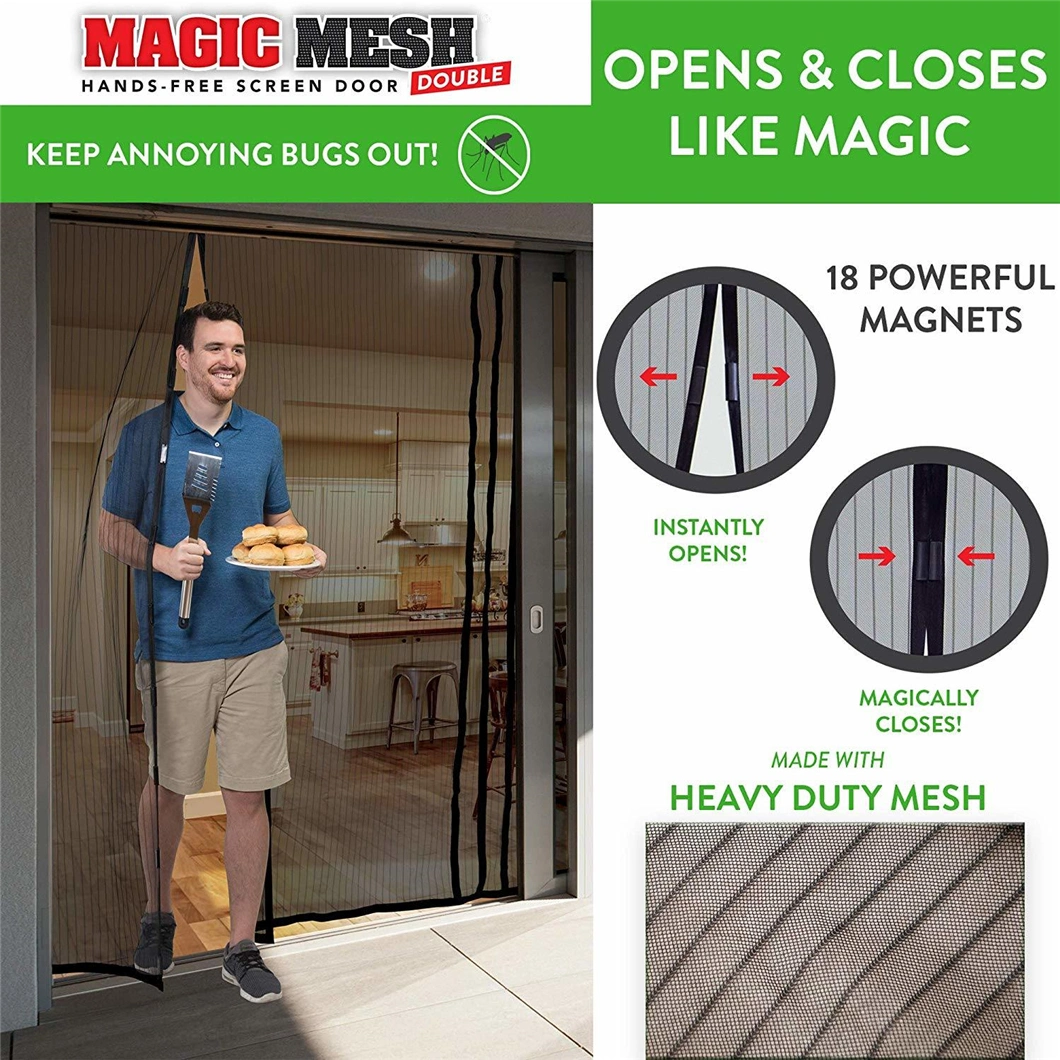 Magic Mesh Screen Door for Double Door French Door Sliding Door Keeps Bugs out