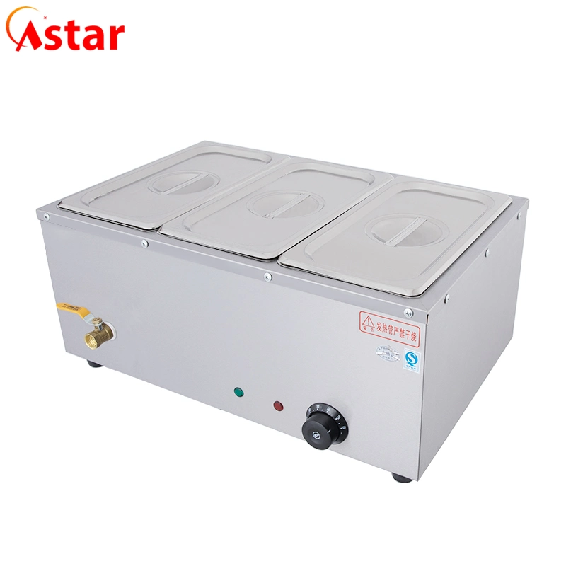 Food Warmer 4 Pans Fast Food Restaurants Multifunction Commercial Soup Bain Marie