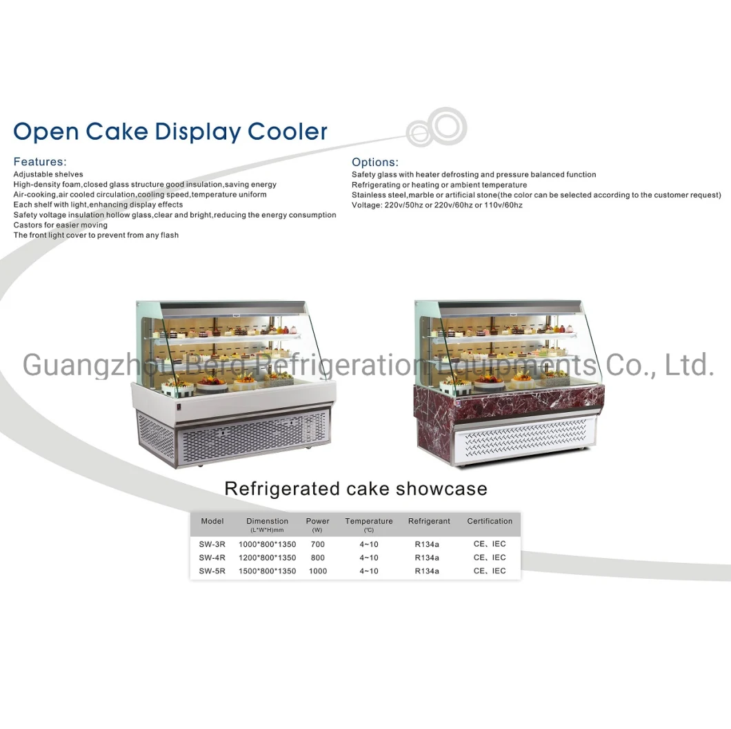 Modern Style Bakery Showcase Cooler for Cake Display