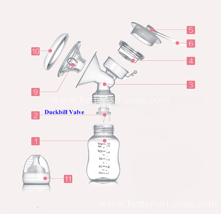 Standard Replacement One Way Control Silicone Duckbill Valve for Breast Pump