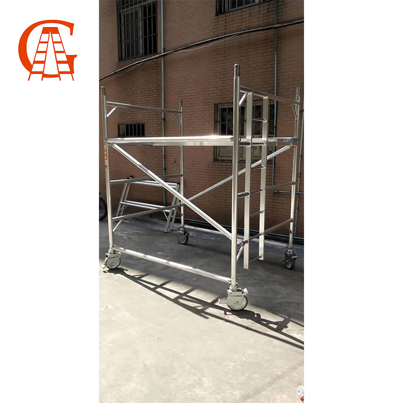 Portable Durable Mini Steel Rolling Scaffold Tower Foldable Mobile Scaffolding