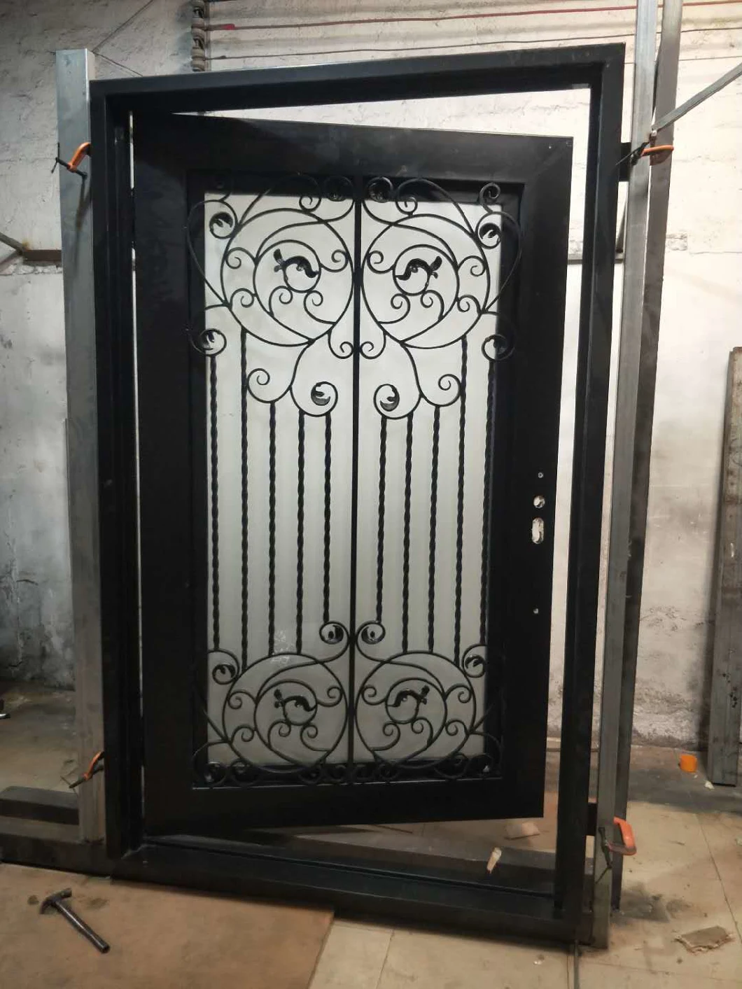 Bulletproof Security Doors with Door Stopper and Hinges Modern Iron Door|Wrought Iron Double Doors|Custom Wrought Iron Doors