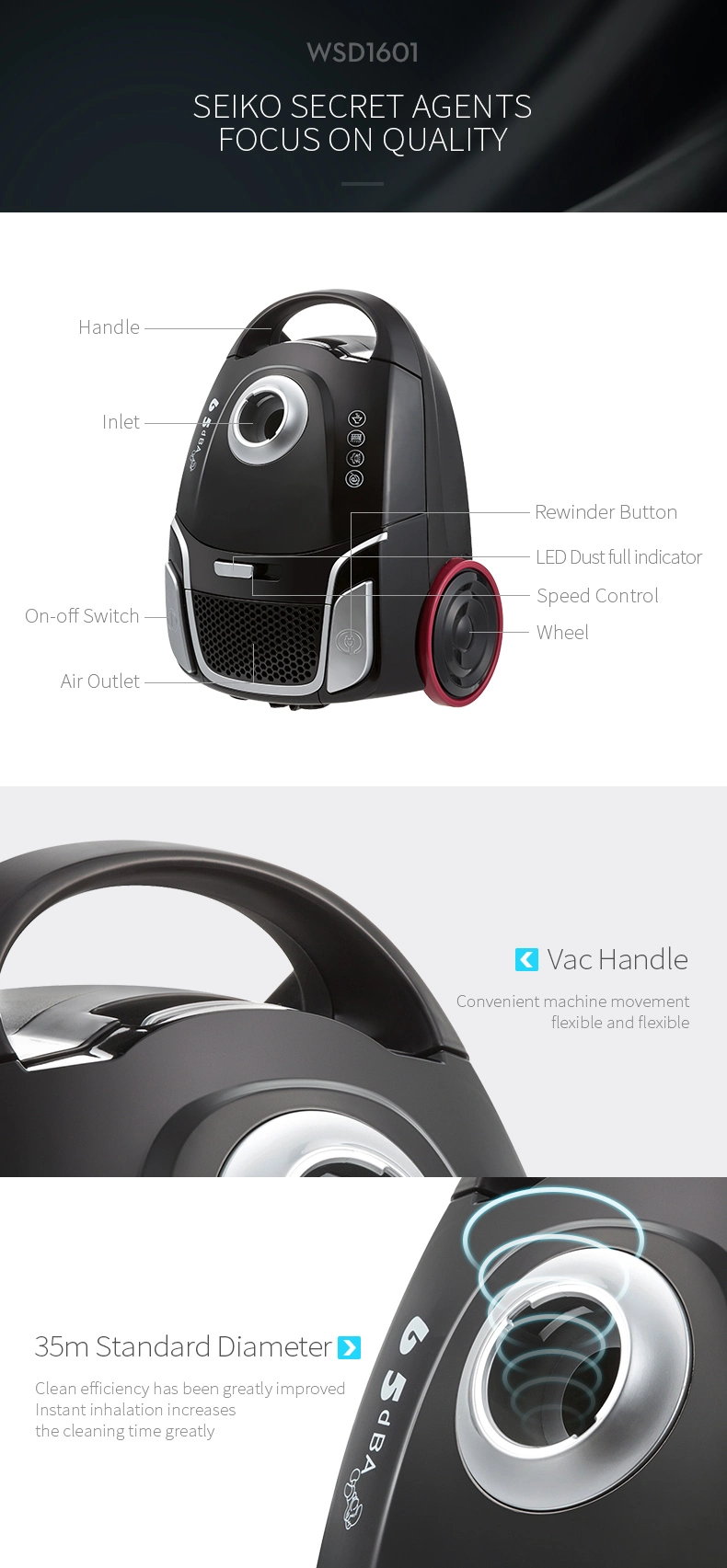 Super Silent Vacuum Cleaner and Floor Care Type Vacuum Cleaner