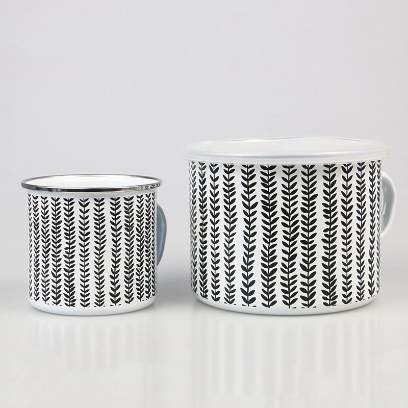 OEM ODM Porcelain Cup Heat Resistant Double Wall Coffee Cup Enamel Mug