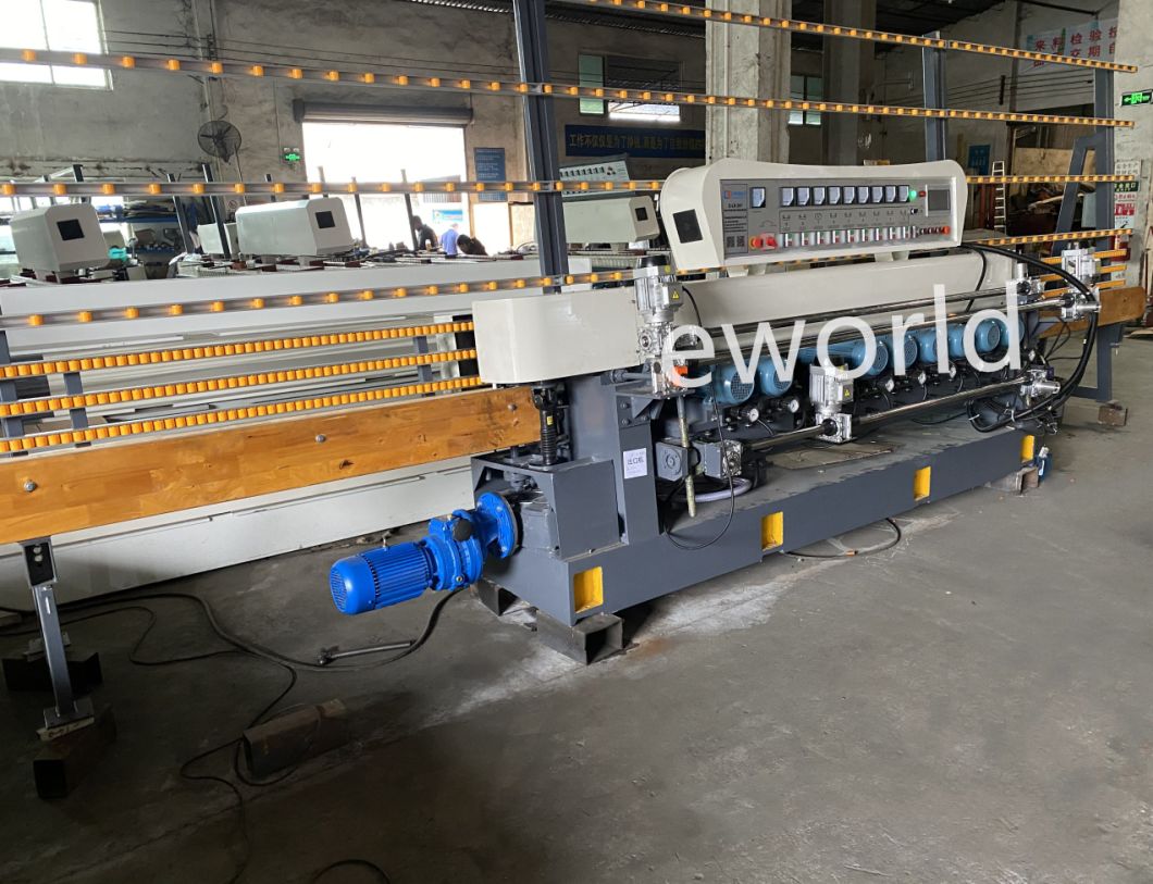 Automatic 9 Motor Vertical Glass Beveling Edging Machine Ce Standard