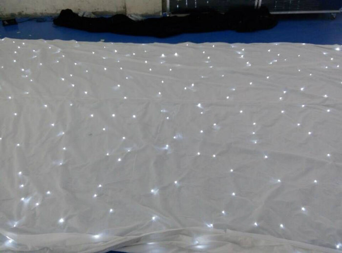 White Light Fireproof LED Star Curtain for Wedding Decoration Party