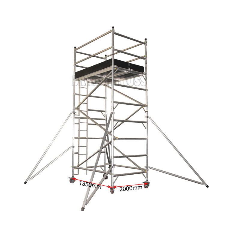 Single Width Aluminum Scaffolding Tower Metal Aluminum Prop Scaffolding