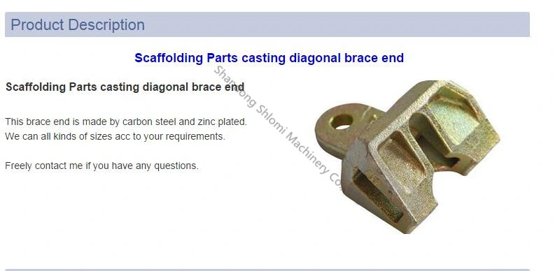 Ringlock Scaffolding Accessories Horizontal and Diagonal Wedge Lock/Ledger Head, Brace Head