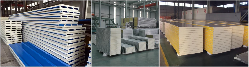 Fireproof Rockwool/EPS Insulated Steel Roof/Wall Sandwich Panel Panels for Steel Buildings