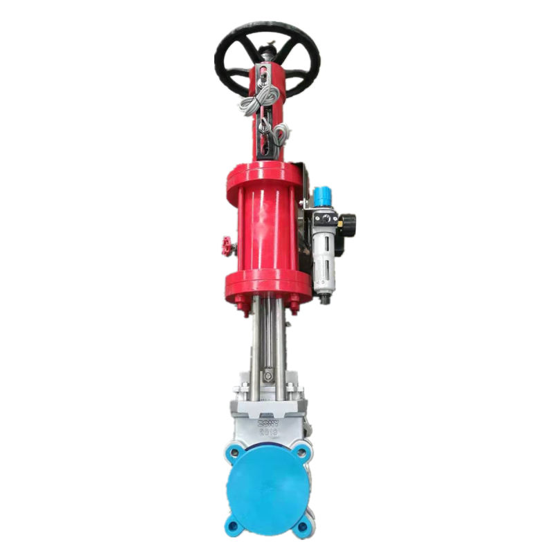 Double Action Pneumatic Knife Gate Valve with Metal Seated