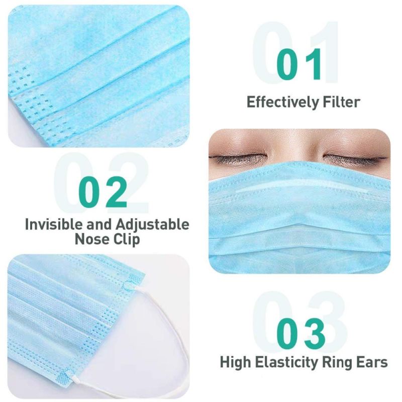 Approved Manufacturer Wholesale Civil Earloop 3 Ply Disposable Face Mask