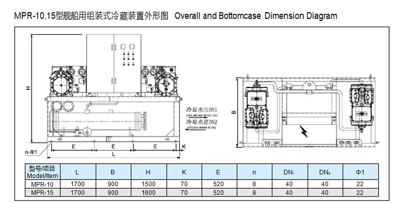 AC Power Back Pressure Type Marine Refrigeration Compressor