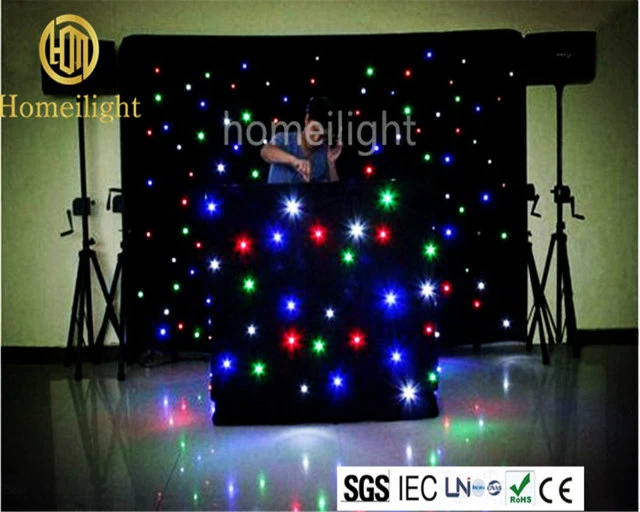 Double Fireproof DMX RGB 3in1 LED Star Curtain for Stage