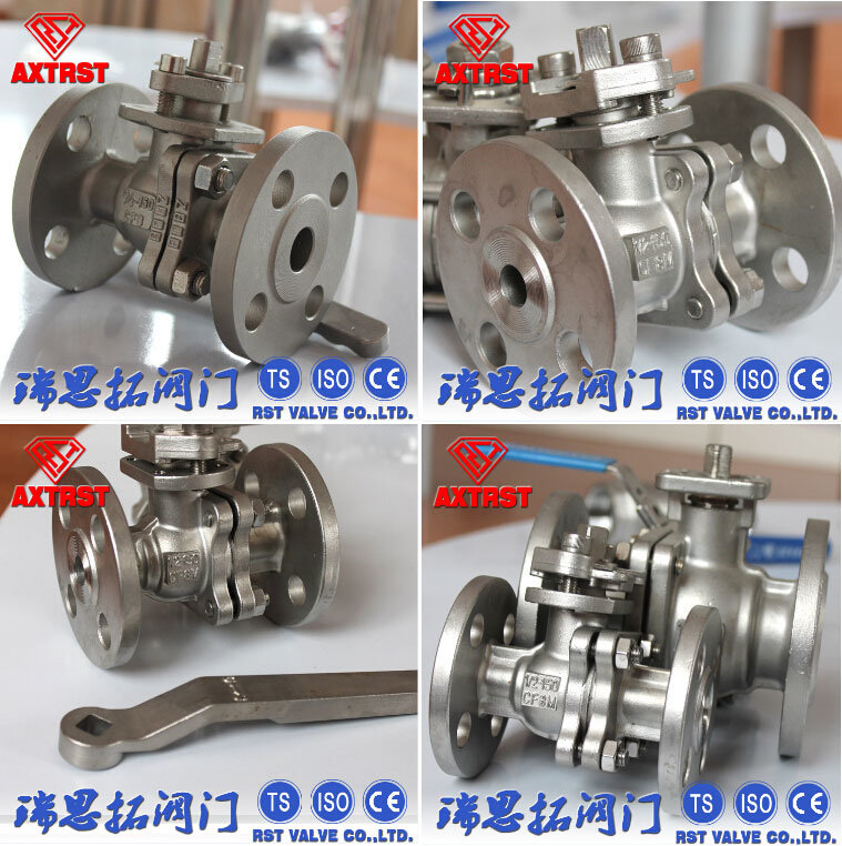 2PC DIN Stainless Steel Flange Ball Valve with ISO5211 Mounting
