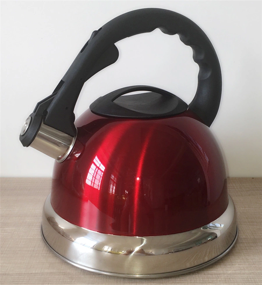 Kitchen Appliance Teapot 3.0L Stainless Steel Whistling Kettles in White Orange Heat Resistant Coating