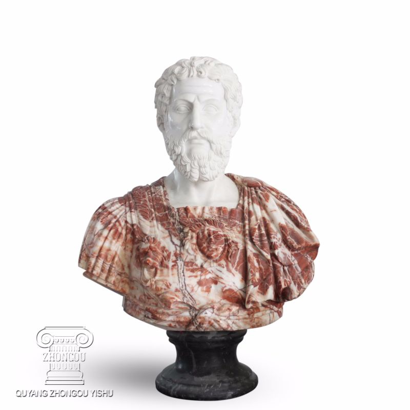 Marble Bust with Antique Looking, Stone Bust Sculpture Statue