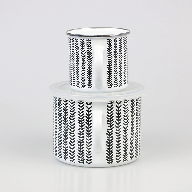 OEM ODM Porcelain Cup Heat Resistant Double Wall Coffee Cup Enamel Mug