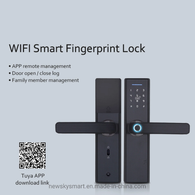 Security Tuya WiFi APP Smart Door Lock Biometric Lock Fingerprint Door Lock Pad Lock