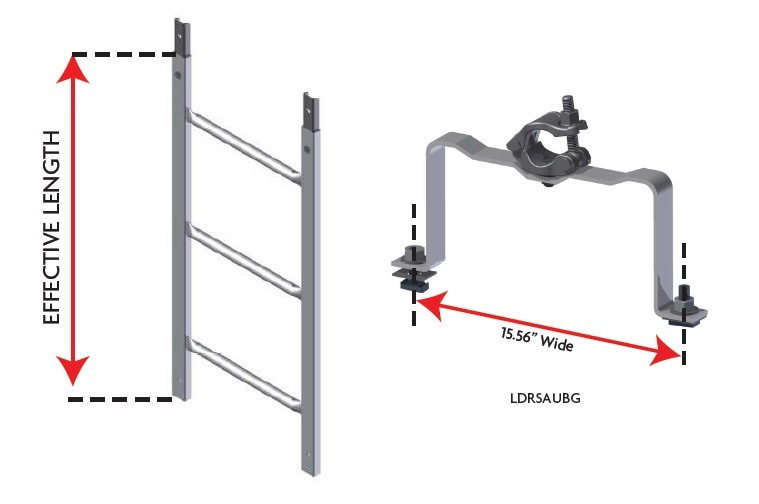 ANSI/Ssfi Certified 17" Wide Scaffold Ladder & Bracket for Building