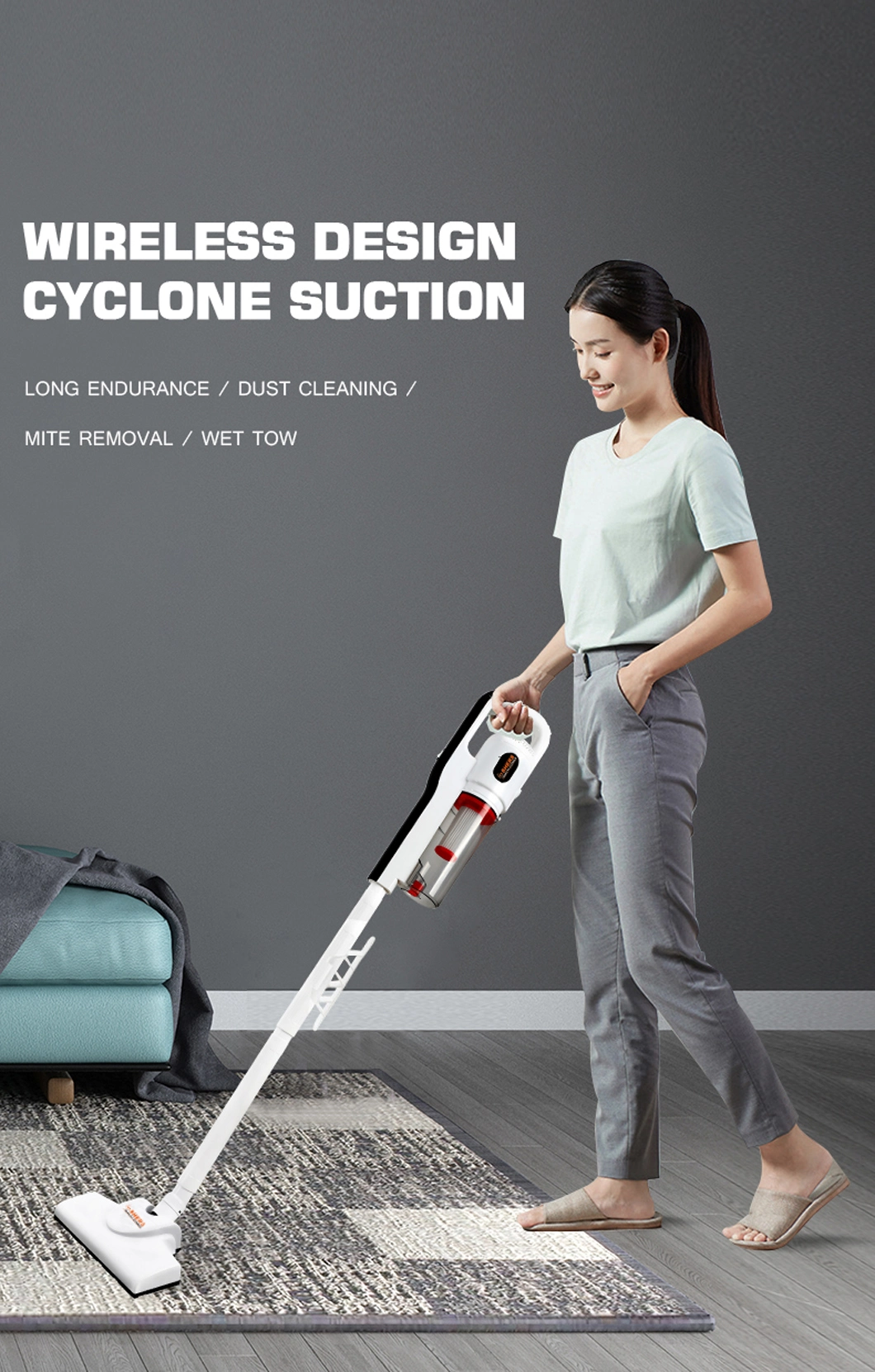 Home Aspirateur Bagless Cyclone Portable Rechargeable Handheld Wireless Cordless Floor Vacuum Cleaner
