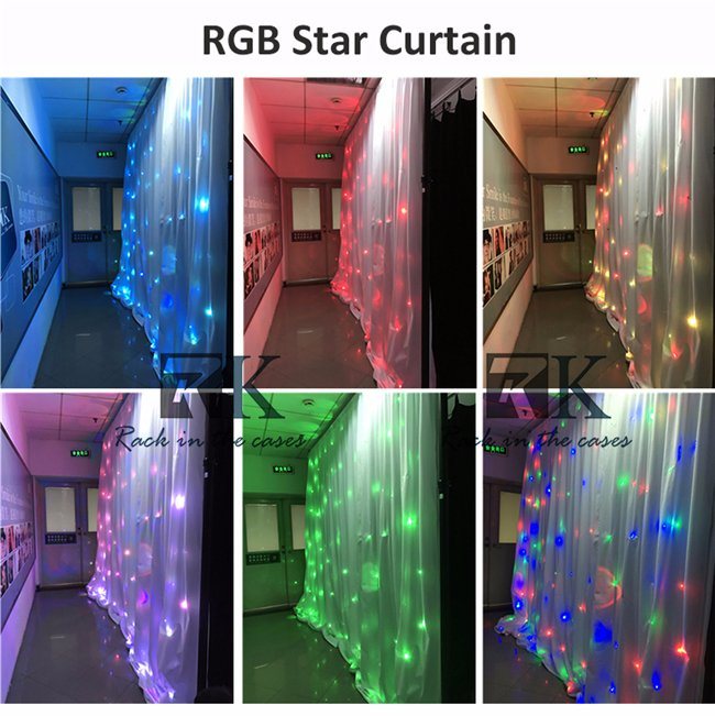 Event Stage Backdrop LED Star Curtain Wedding Party Decorate