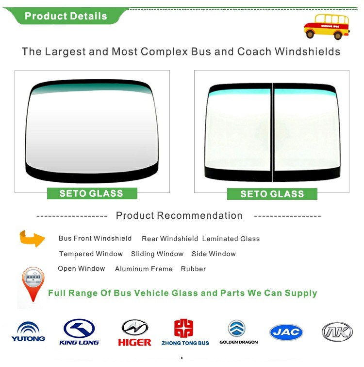High Quality Laminated Glass Bus Front Windshields Windows