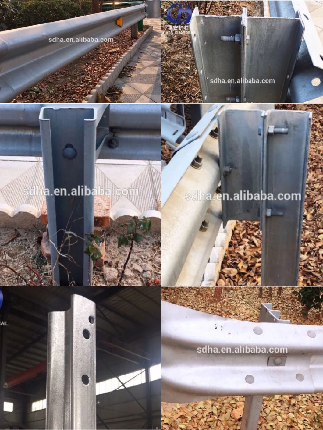 Q235B Highway Guardrail Beam Metal Crash Barrier Components Manufacturer Factory Price W/T Beam Galvanized Painted