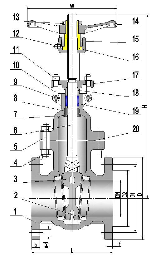 API600 Class 150 OS&Y Cast Steel Gate Valve