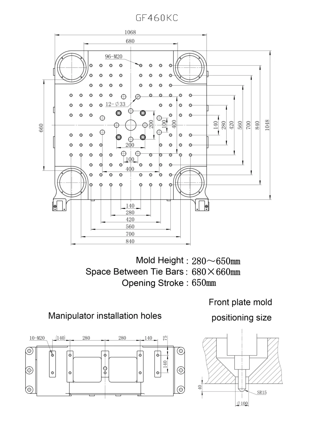 GF460kc Disposable Food Container Making Machine Autojector Horizontal Plastic Injection Molding Machine