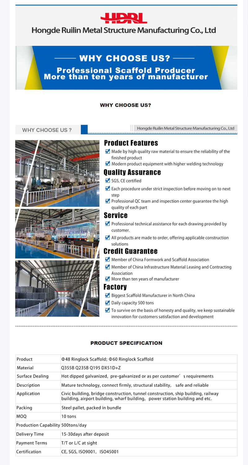 Heavy Duty Steel Ringlock Scaffold and Formwork System Scaffolding with High Quality Scaffolding Item