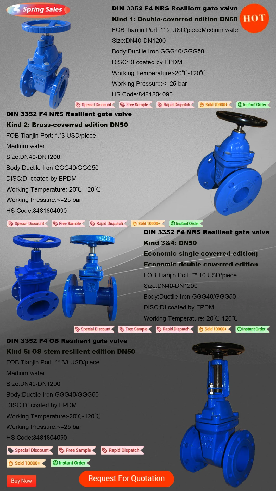 China Wholesale Resilient Gate Valves Oval Body F4 Pn10/Pn16