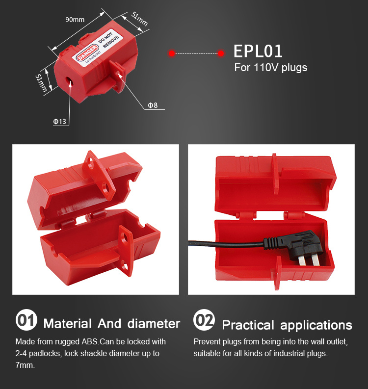 ABS Electrical Pneumatic Plug Lockout for Plug (EPL01)