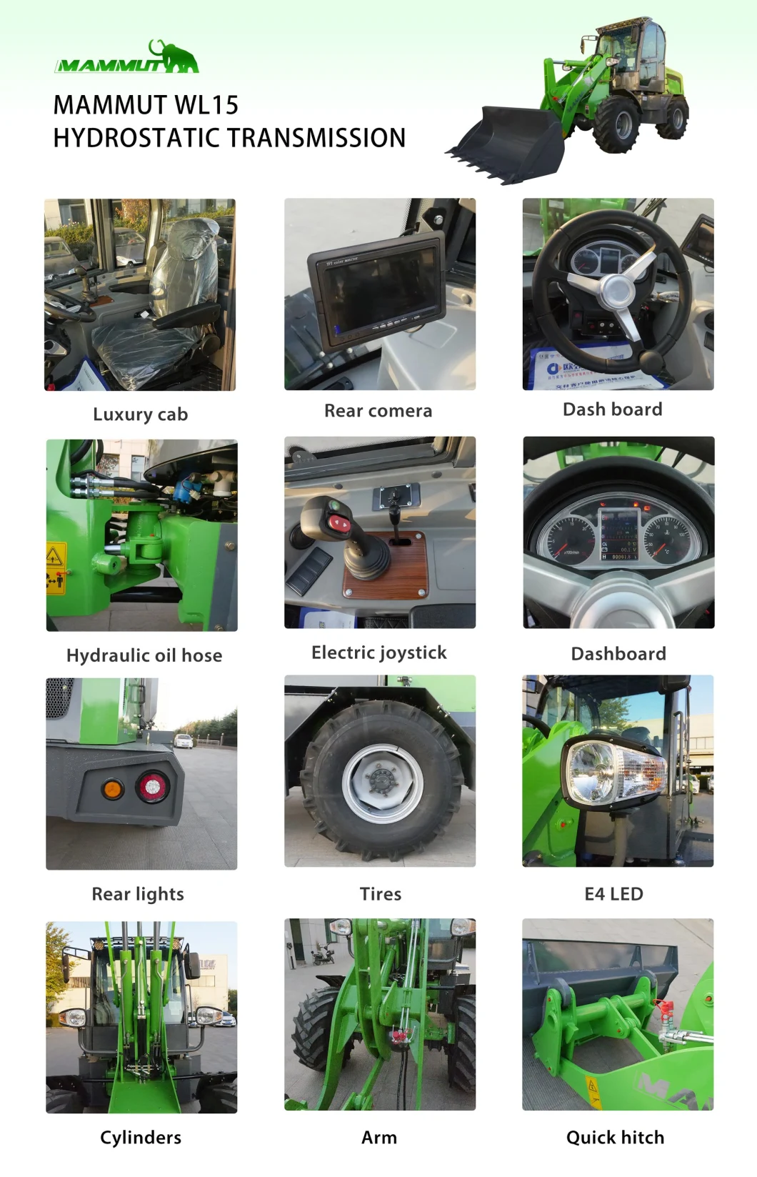 Chinese Diesel Mini Wheel Loader with Pallet Hydraulic Control Valve