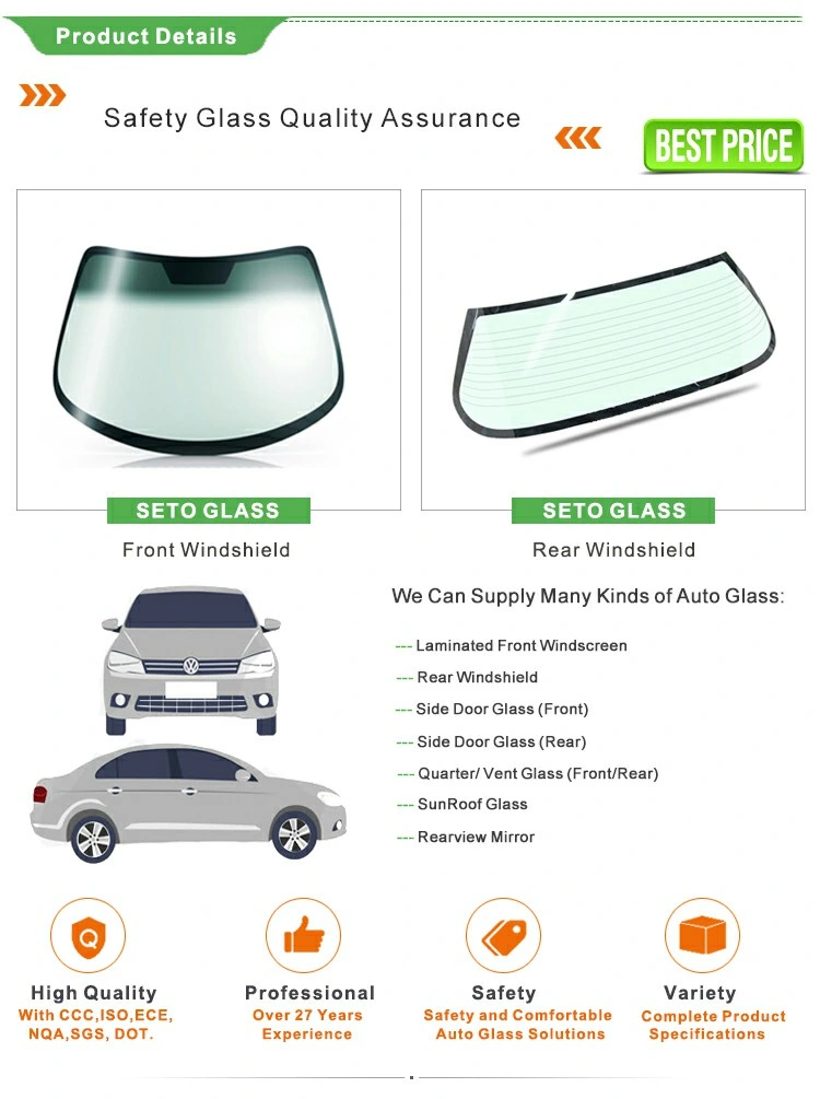 Rear Windshields Laminated Sunroof Glass Tempered Automotive Glass