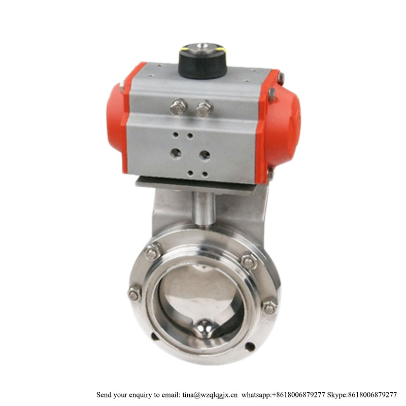 SS304/316L Sanitary Stainless Steel Pneumatic Butterfly Valve