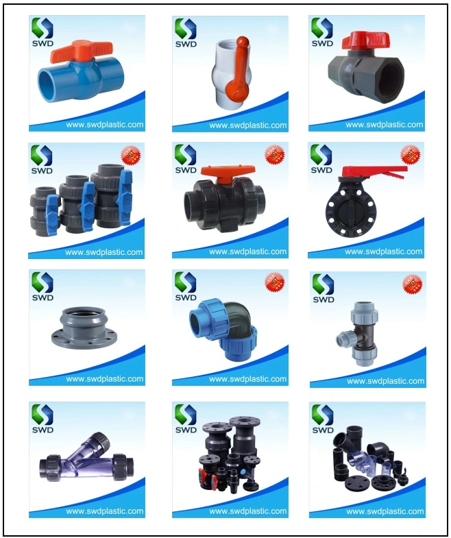 New Compact PVC Valve Ball Valve Plastic Valve with Threaded or Socket Hot Sales