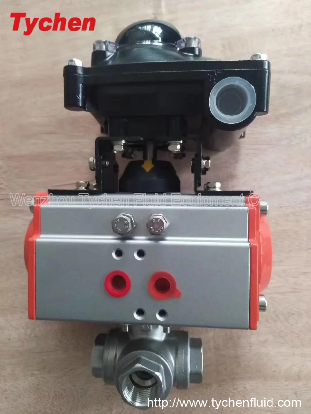 Control Pneumatic 3 Ways Ball Valve with Apl210 Limit Switch Box