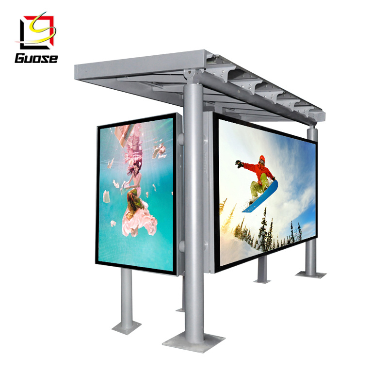 Outdoor Bus Stop Advertisement Light Box Bus Shelters in Stainless Steel Aluminium Bus Stop Station Manufacturer