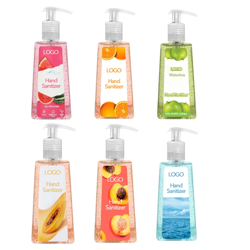 OEM Customized Logo Peach Scent Alcohol Waterless Antibacterial Gel Hand Sanitizer