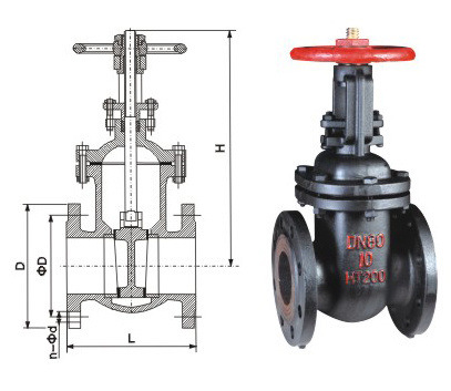 Industrial Flange Rising Cast Iron Gate Valve