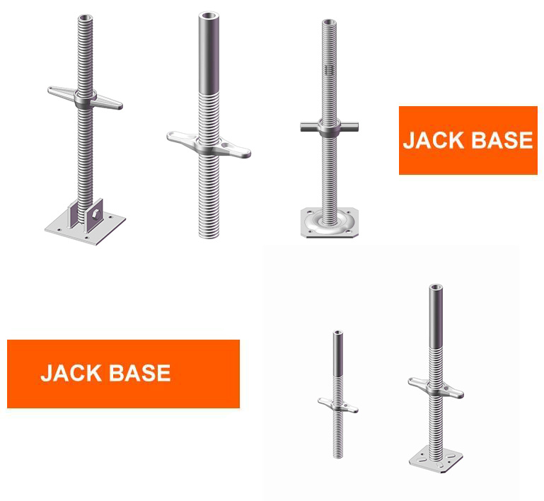 Adjustable Steel Hollow Scaffolding Jack Base& U Head Jack