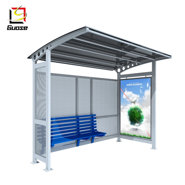 Modern Design Bus Stop Shelter Outdoor Bus Stop Advertisement Light Box Waiting Shelters
